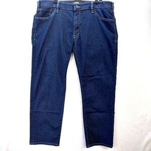 34 Heritage Jean Men 38x28 Denim Mid Rise Courage Straight Leg Dark Wash Stretch